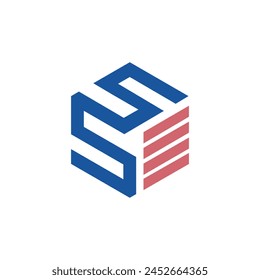 Letter s for self storage logo design template vector image. S letter and box logo concept. Logistic or storage logo.