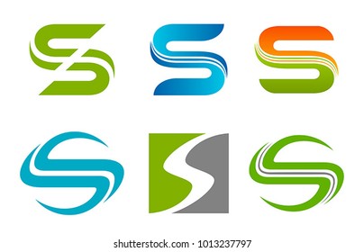 Letter S set on a white background