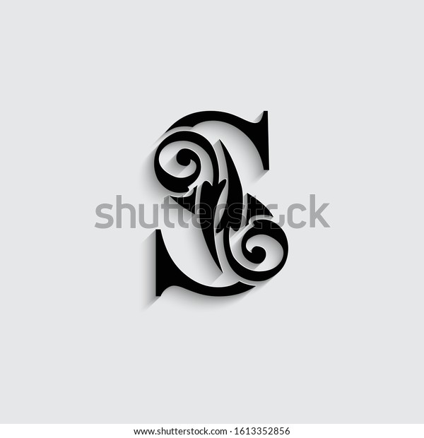 Letter S Shadow Black Alphabet Beautiful Stock Vector (Royalty Free ...