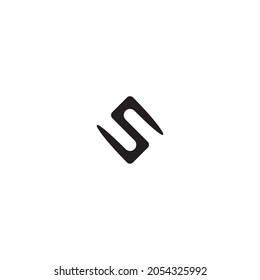 letter S shaped box simple symbol logo vector