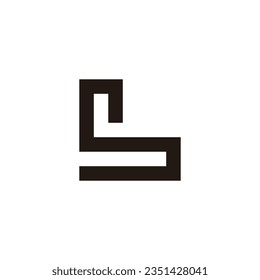 Letter S shaped L square geometric symbol simple logo vector