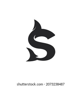 Letter S Shark logo design