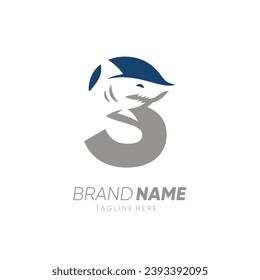 Letter S Shark Logo Design Vector Icon Graphic Emblem Illustration