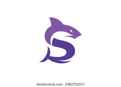 letter s shark vector template logo design