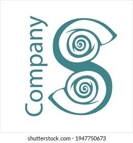 letter S with shells inside logo