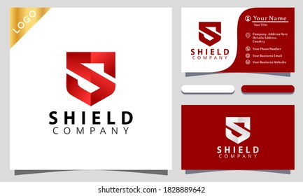 letter S Shield colorful logo design inspiraton, business card