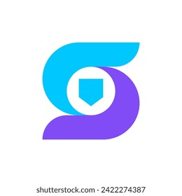 Letter S shield creative modern logo