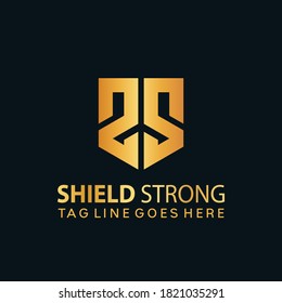 Plantilla de Ilustración del vector de diseño del logotipo creativo de la protección Escudo de la letra S