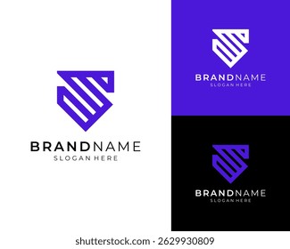 Carta S Com Proteção De Proteção De Escudo Para Ilustração De Design De Logotipo Vetorial Da Empresa De Segurança Cibernética