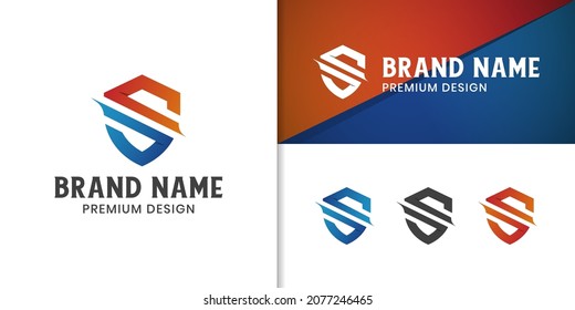 logotipo del escudo de letra S para la plantilla de logotipo de marca de identidad corporativa