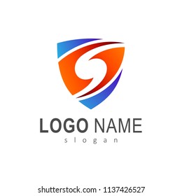  letter s shield logo design template