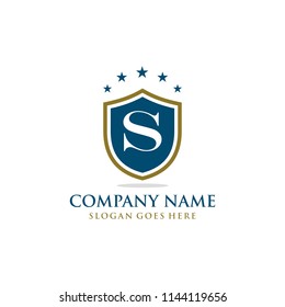 Letter S shield logo design vector