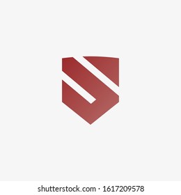 Letter S shield logo design. Vector illustration