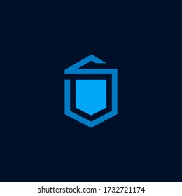 Letter S shield logo design template vector