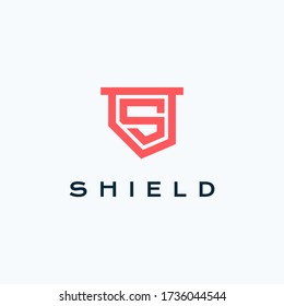 Letter S shield logo design template vector