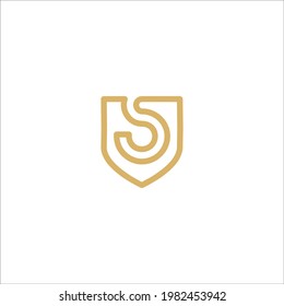 letra S con signo vectorial de diseño de logotipo de escudo