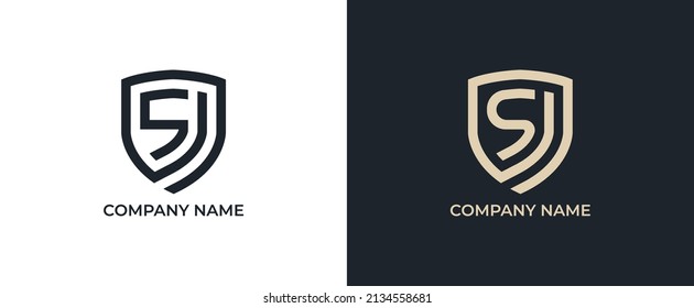 Letter S shield logo design. Vector illustration logo template.