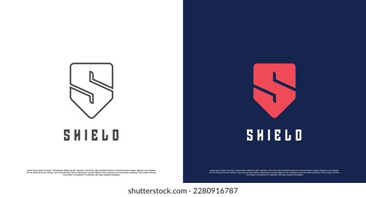 Logo-Design-Illustration des Briefes. Kreative Idee Silhouette der Buchstaben s,5 und Schild. Bewahrer Unternehmen Business Geometric Monogram Design. Einfache moderne Grafik.