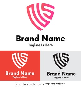 Diseño del logotipo del escudo de letras	