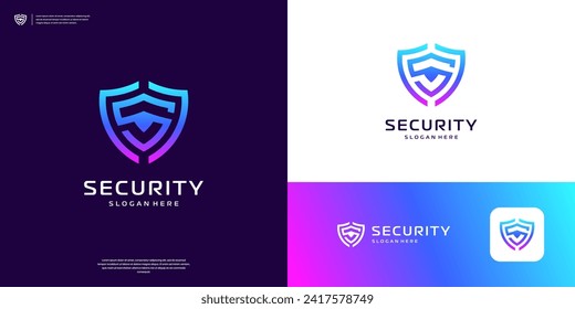 Letter S shield logo design. Icon security logo technology.