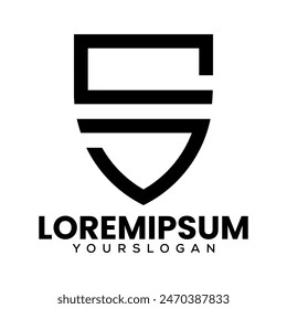letter s shield  logo design vector 