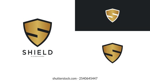 Letter S shield logo design template. Premium Vector