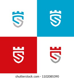 Letter S shield logo icon design template elements