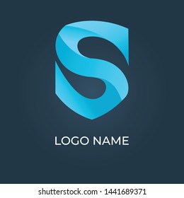 Letter "S" shield logo isolated. Alphabet vector