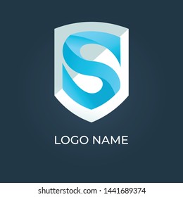 Letter "S" shield logo isolated. Alphabet vector