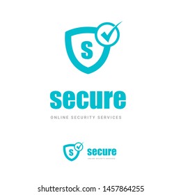 Letter s in shield logo, isolated on white, vector icon