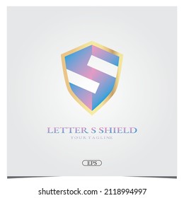 Letter S shield logo premium elegant template vector eps 10