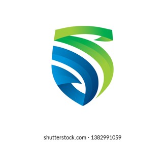 Letter S Shield Logo Template, Icon, Symbol