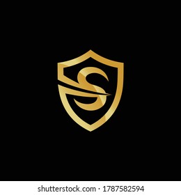 letter S shield, logo template