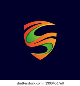 Letter S Shield Logo Vector