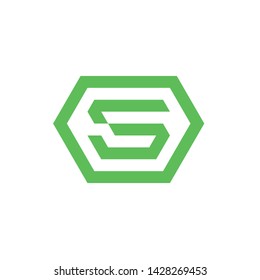 Letter S + shield logotype. Modern style. 