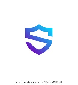 Letter S Shield protect guard logo design template icon vector illustration