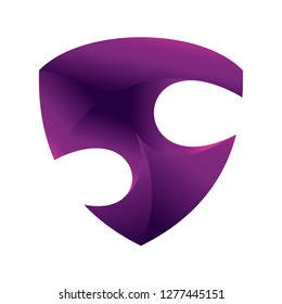 letter s, shield purple logo