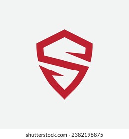 letter S shield secure armor safe strong logo design