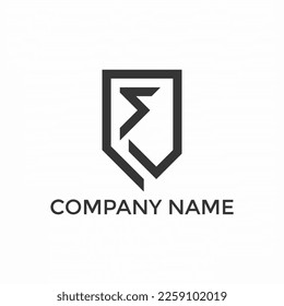 Letter S and Shield Security Logo Design. Vector illustration logo template