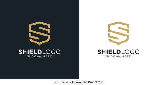 Letter S shield security logo design inspiration.
