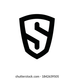 Logo del vector blindado de la letra S. Logo de seguridad.