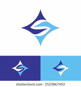 letter S for Shine or Sparks using whitespace logo design vector