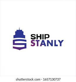 Letter s ship logo professional cargo 