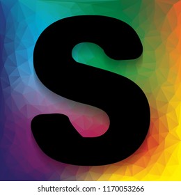 Letter S sign design template element. Vector. Flat style black icon on white.