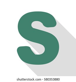 Letter S sign design template element. Veridian icon with flat style shadow path.