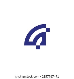 Letter S signal outline geometric symbol simple logo vector