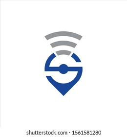 The letter S - Signal vector logotype.
