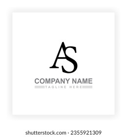 Letter A and S simple alphabet Logo design suitable for business and company logos on white background