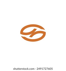letter s simple coffee bean geometric logo vector 
