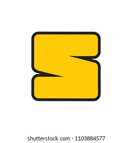 letter s simple design yellow logo vector